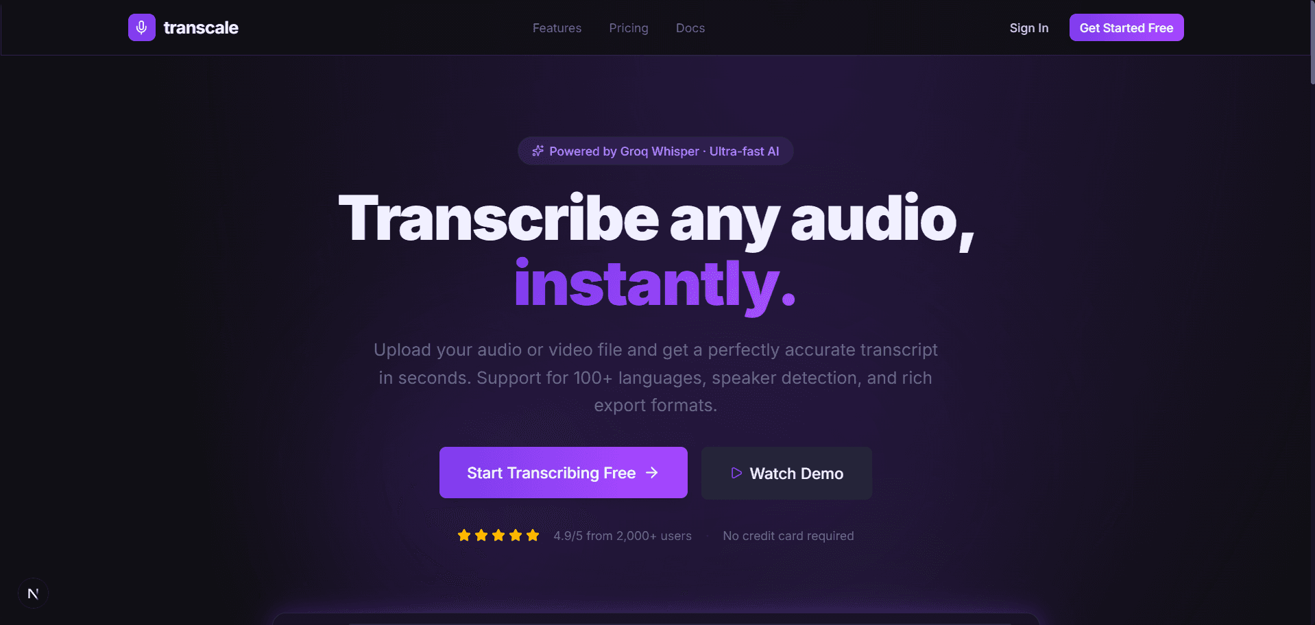 Audio/Video Transcription SaaS